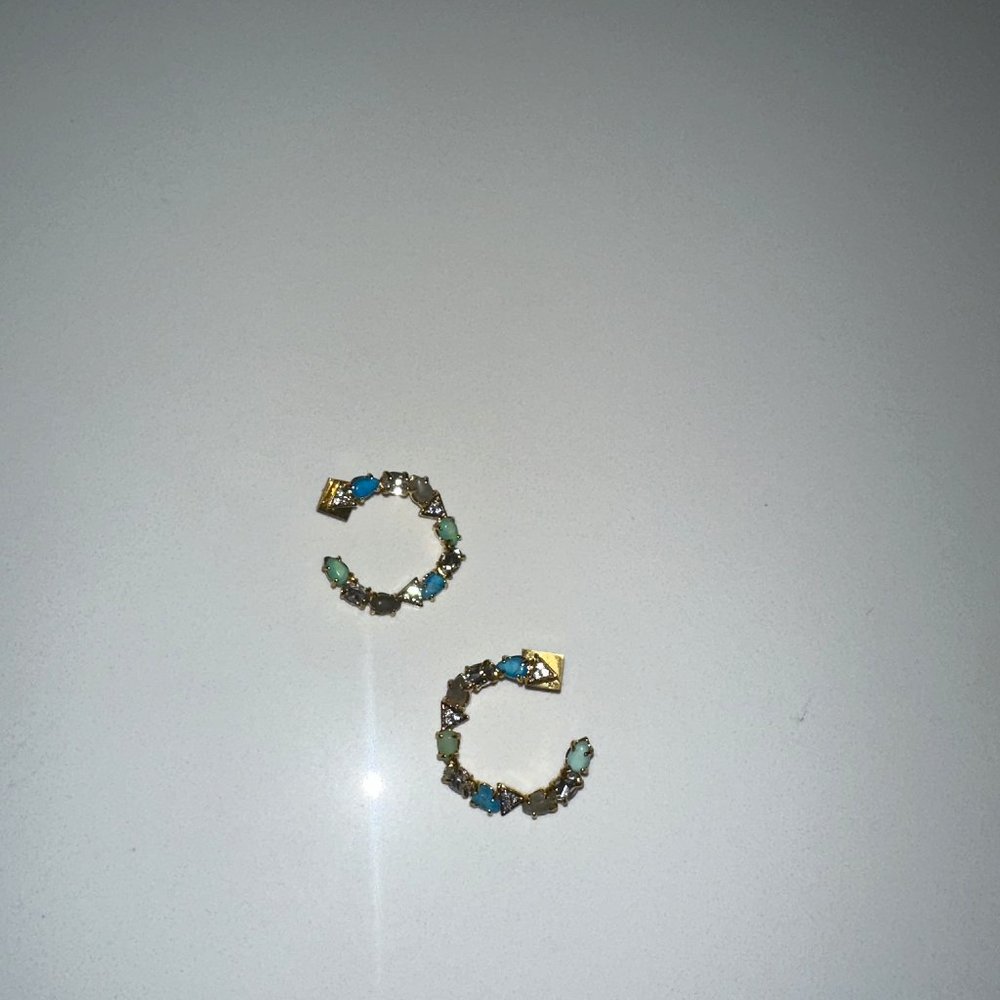Alexis Bittar *Forever Yours* coiled hoop rhinestone labradorite earrings - Picture 4 of 4